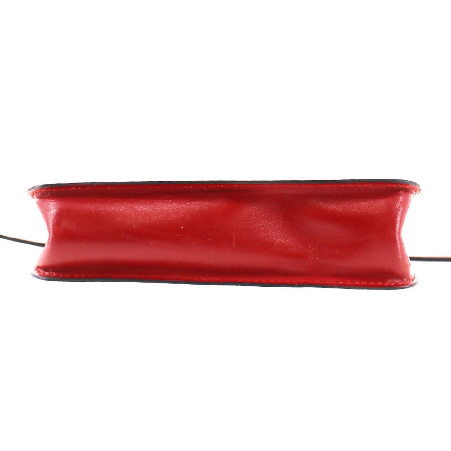 HERMES Waist Pouch Bag Red Leather  #BP773