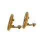 CHANEL CC Logos Circle Earrings Gold White Clip-On 95 P #CJ419