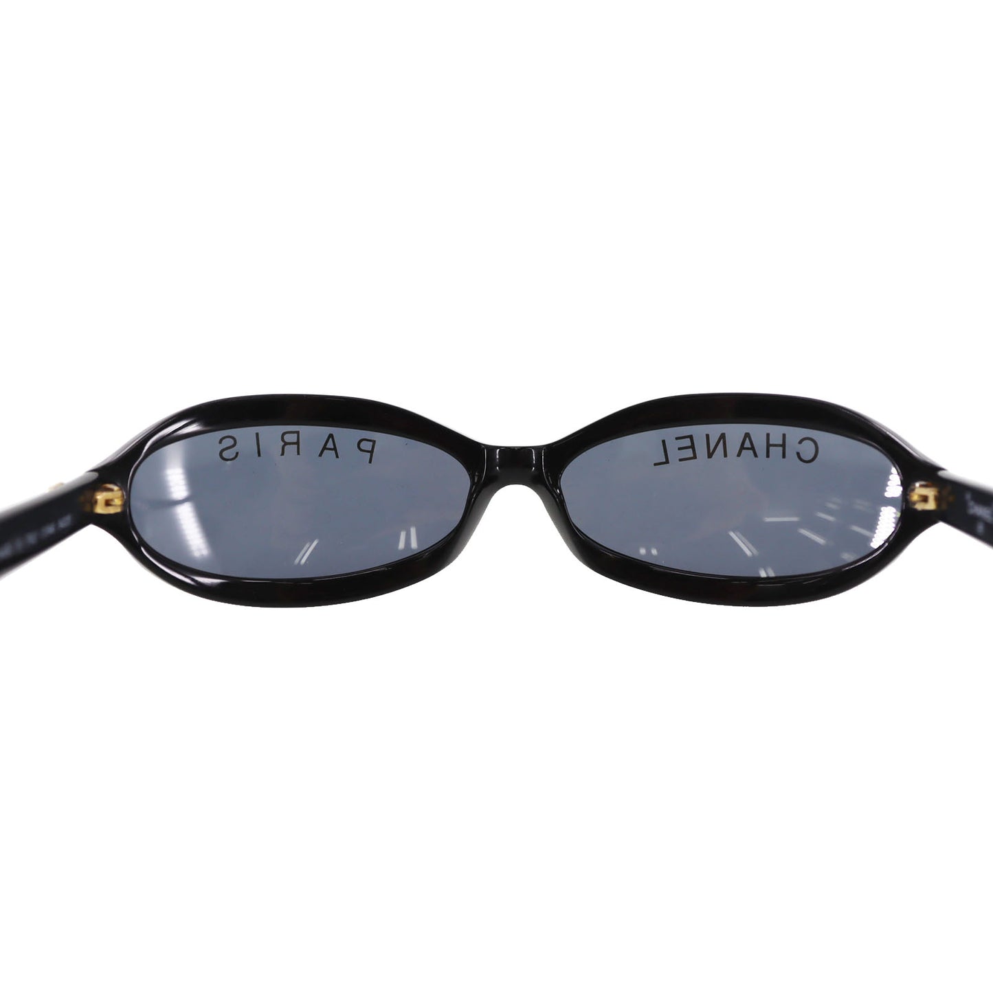 CHANEL CC Logos Sunglasses Plastic Black Eye Wear #CS692