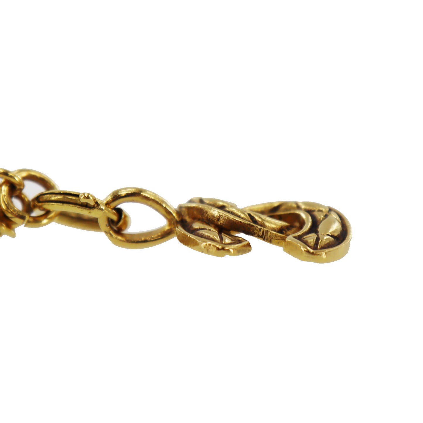 CHANEL CC Logos Gold Plated Chain Used Necklace Vintage #AH669