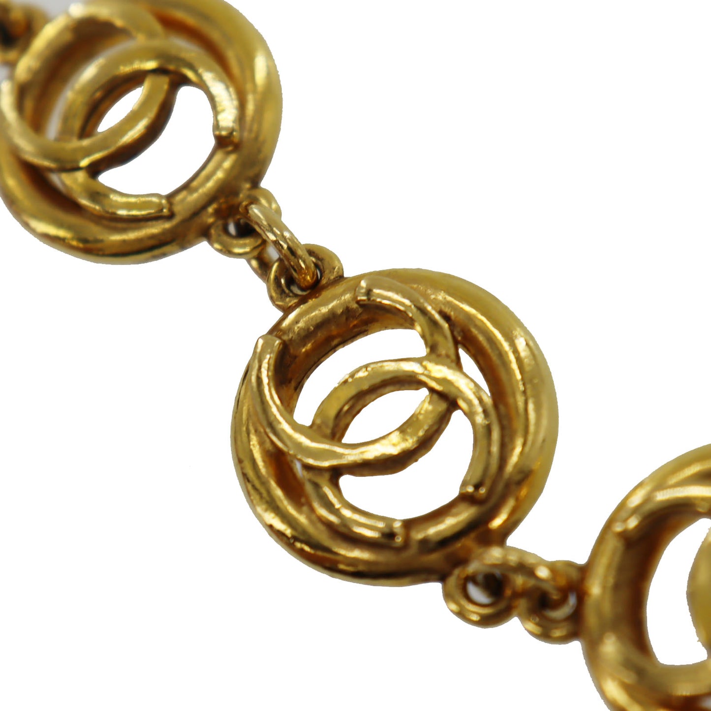 CHANEL CC Logos Circle Bracelet Gold Plated 1982 #BR829