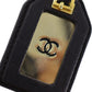 CHANEL CC Logos Keyring Gold Black Gold Plated Leather 94 P #AH541