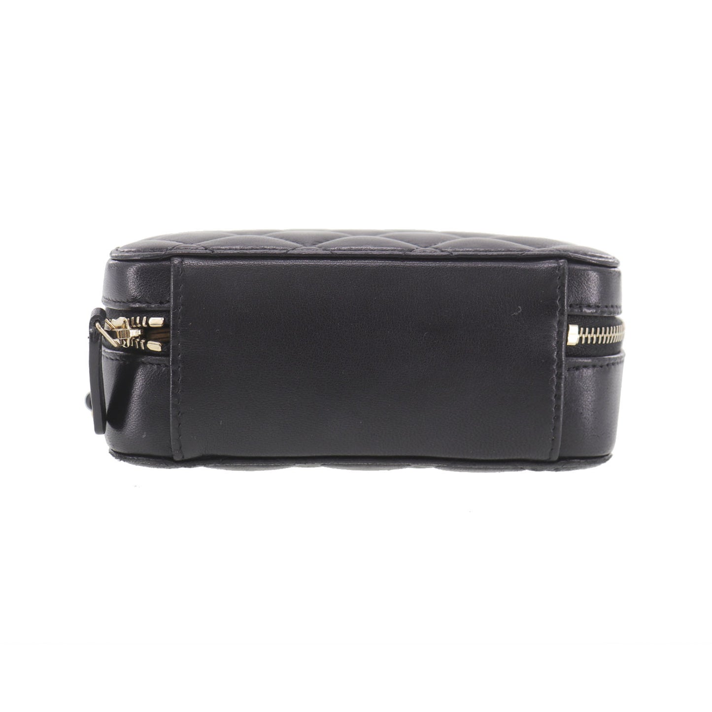 CHANEL Matelasse Crossbody Shoulder Bag Black Lambskin #EH289