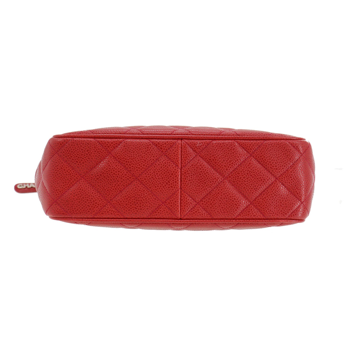 CHANEL CC Handbag Red Caviar Skin Leather #CD84
