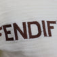 FENDI Used Logos Top White Cotton Spandex Size 24 #AG825