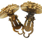CHANEL CC Logos Circle Round Earrings 94A Clip-On Gold #CL331