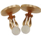 HERMES Circle Shell Gold Earrings Gold Clip-On #CN69