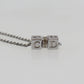 Christian Dior CD Logos Cube Rhinestone Necklace Silver #CB388