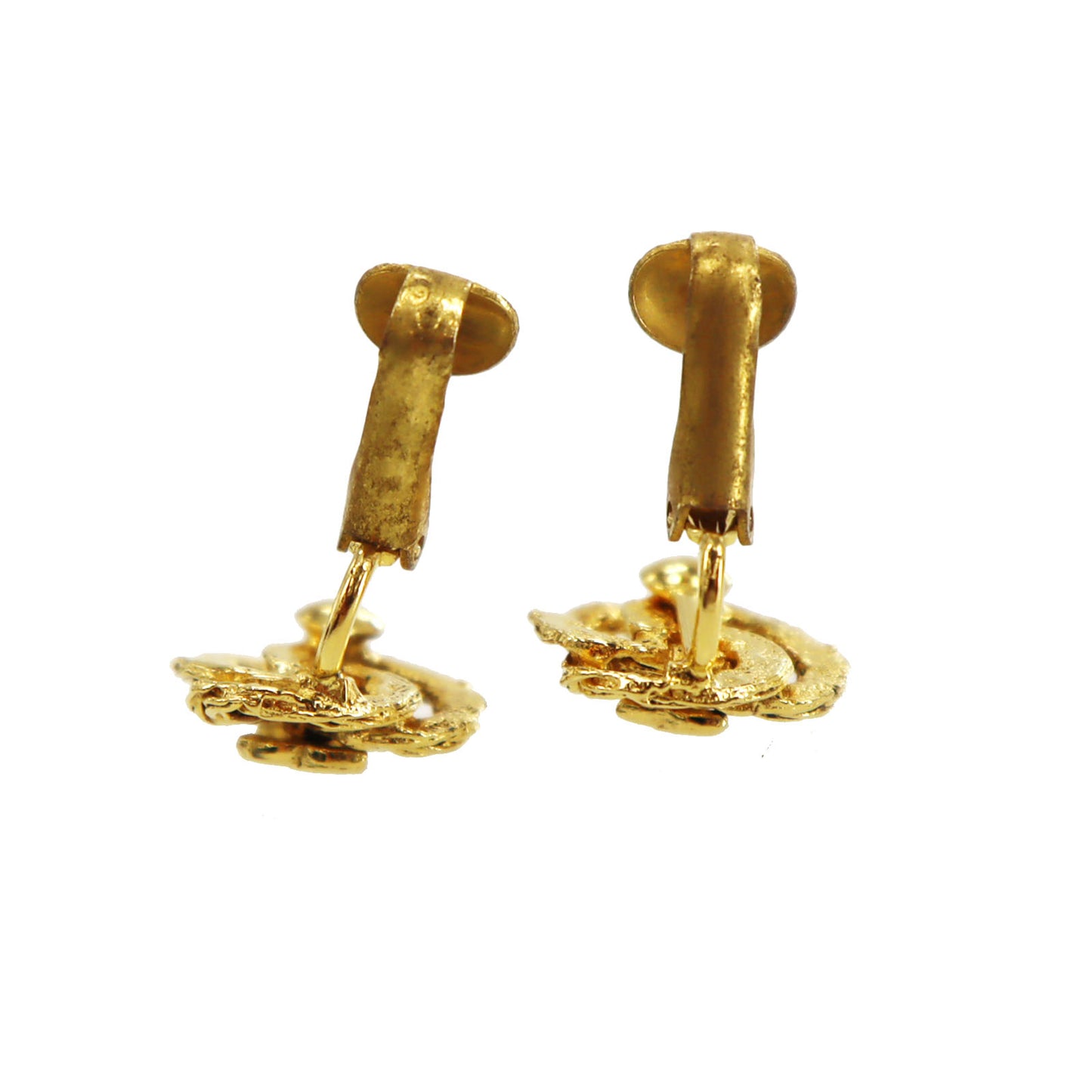 CHANEL CC Logos Earrings Gold Clip-On #CG516