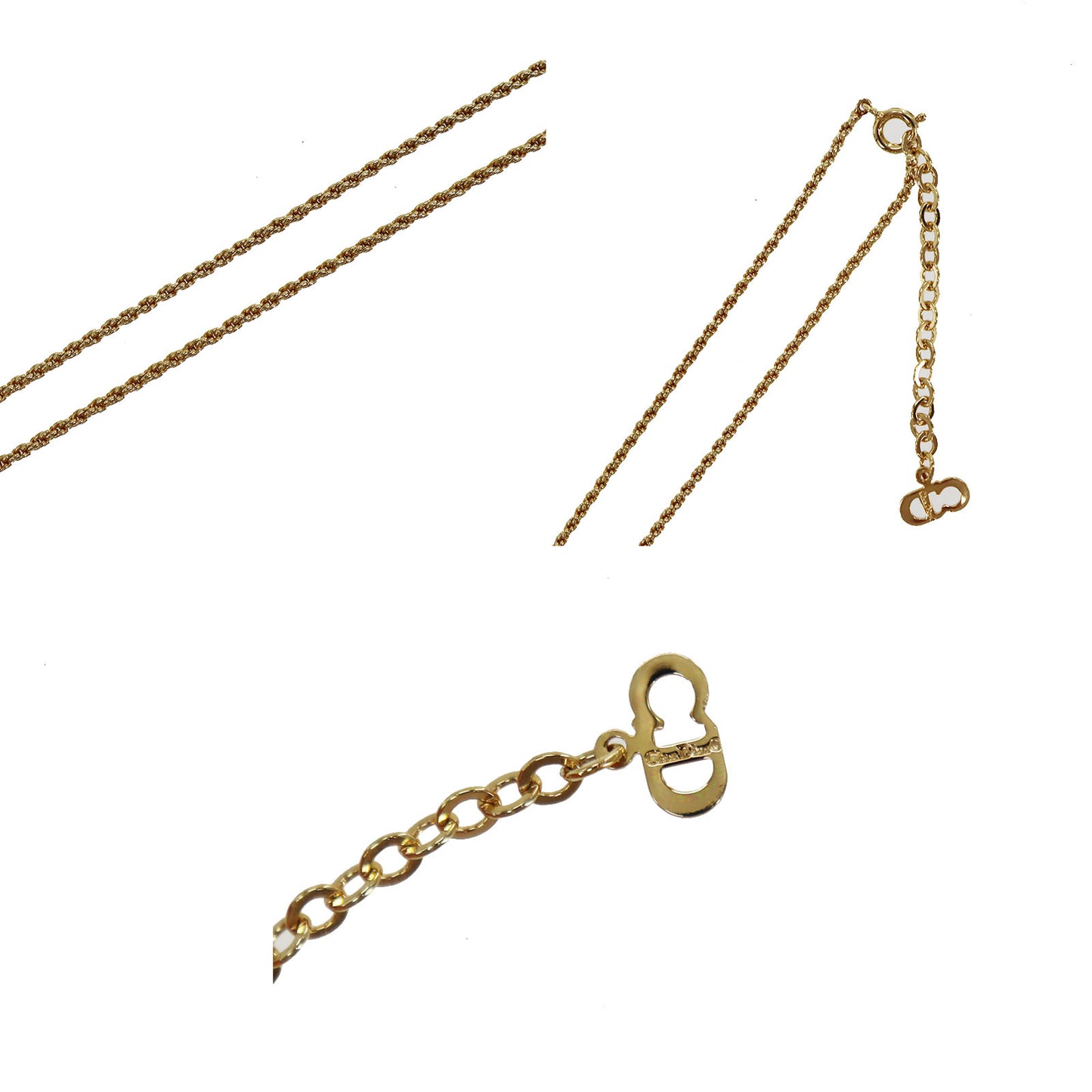 Christian Dior Necklace & Earring & Bracelet 3Set Gold #CD349 #CB281 #CB128