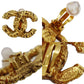 CHANEL CC Logos Earrings Gold Clip-On Vintage 93A  #AG768