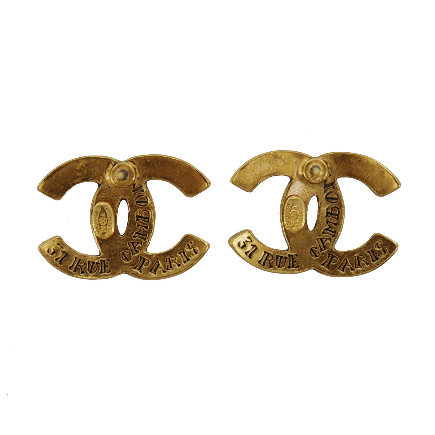 CHANEL CC Logos Piercing Gold Clip-On 99 A #BX999