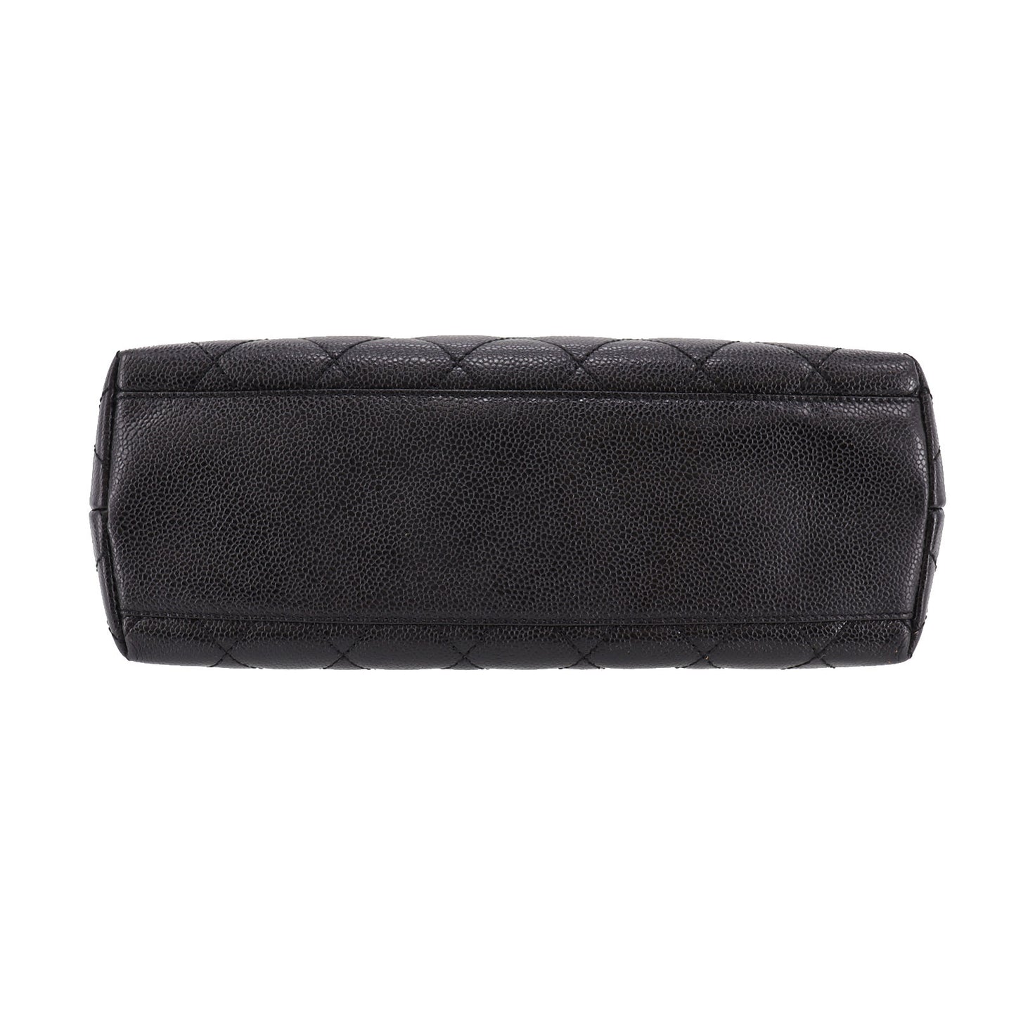 CHANEL CC Used Handbag Black Caviar Skin Leather #CE208