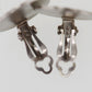 HERMES Logos Circle Silver Earrings Clip-On Vintage #EA249