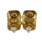 CHANEL CC Logos Earrings Gold Clip-On 94A #AG183