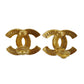 CHANEL CC Logos Earrings Gold Clip-On 99A  #CA589