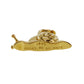 HERMES 1995 Limited Snail Charm Top Cadena Gold Plated #CA249