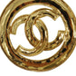 CHANEL CC Logos Round Pin Brooch Gold Plated 94 P #CD728