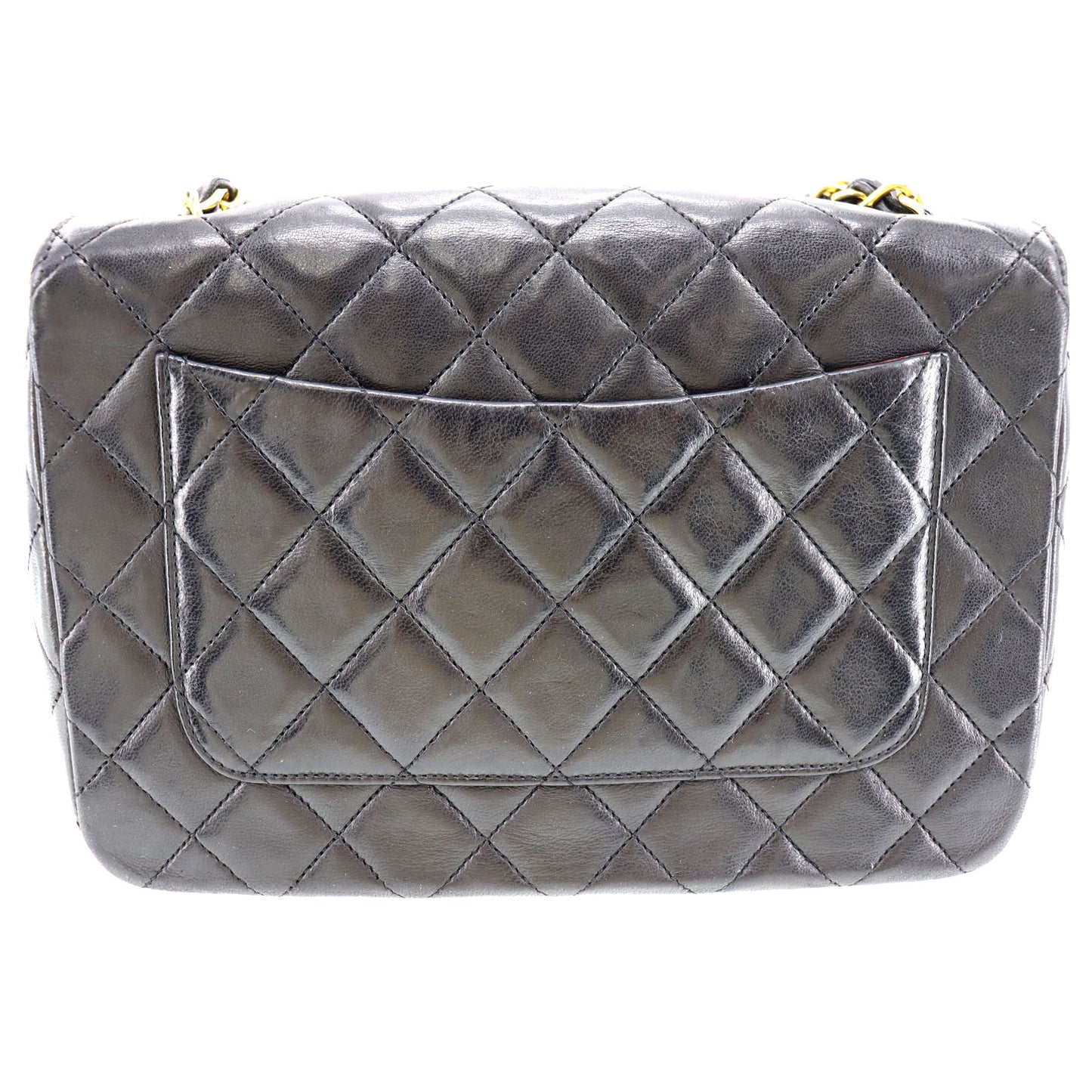 CHANEL Matelasse Shoulder Bag Crossbody Black Lambskin #BS785