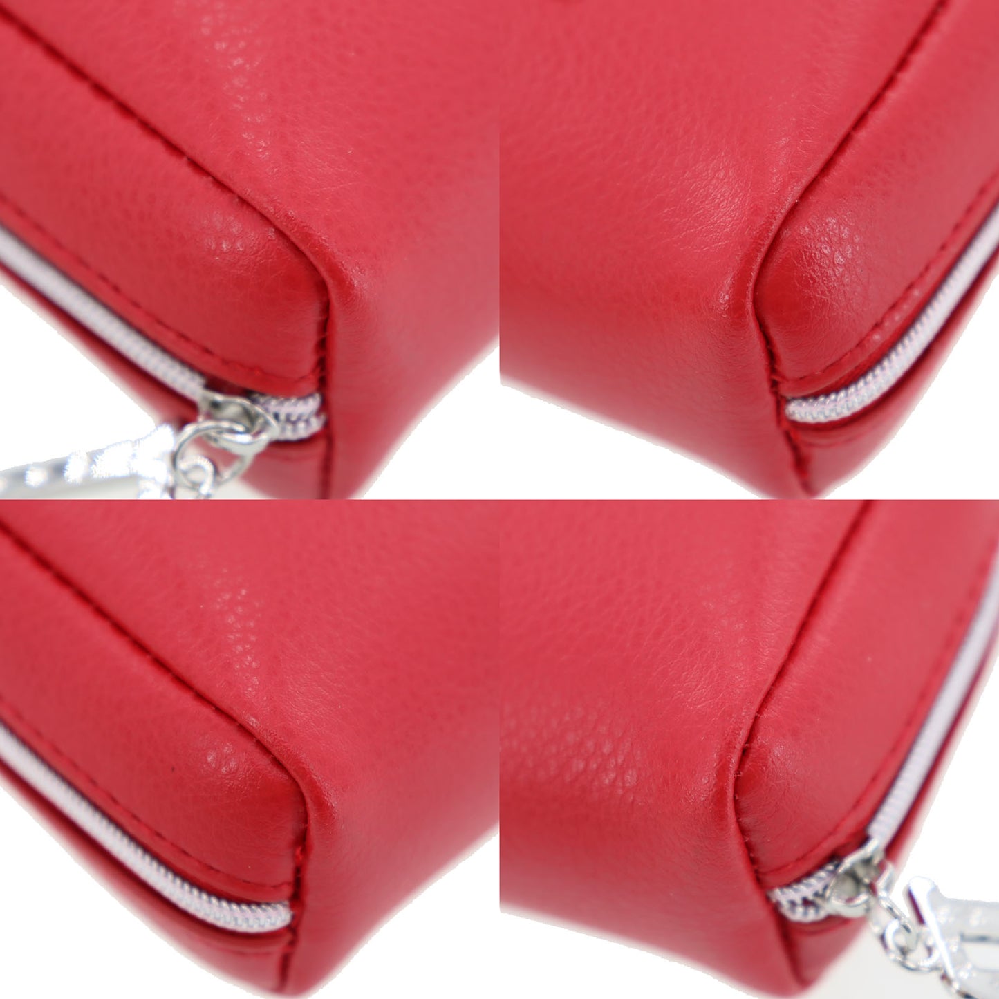 Christian Dior Logos Pouch Red 100% Polyurethane Novelty #AG489