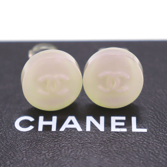 CHANEL CC Logos Aurora Earrings Silver Clip-On 00 C #CB503