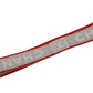 CHANEL Logo Neck Strap Gray Red Nylon Canvas #AG131