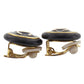 CHANEL Used Earrings Gold Black Clip-On 95 A #AG841