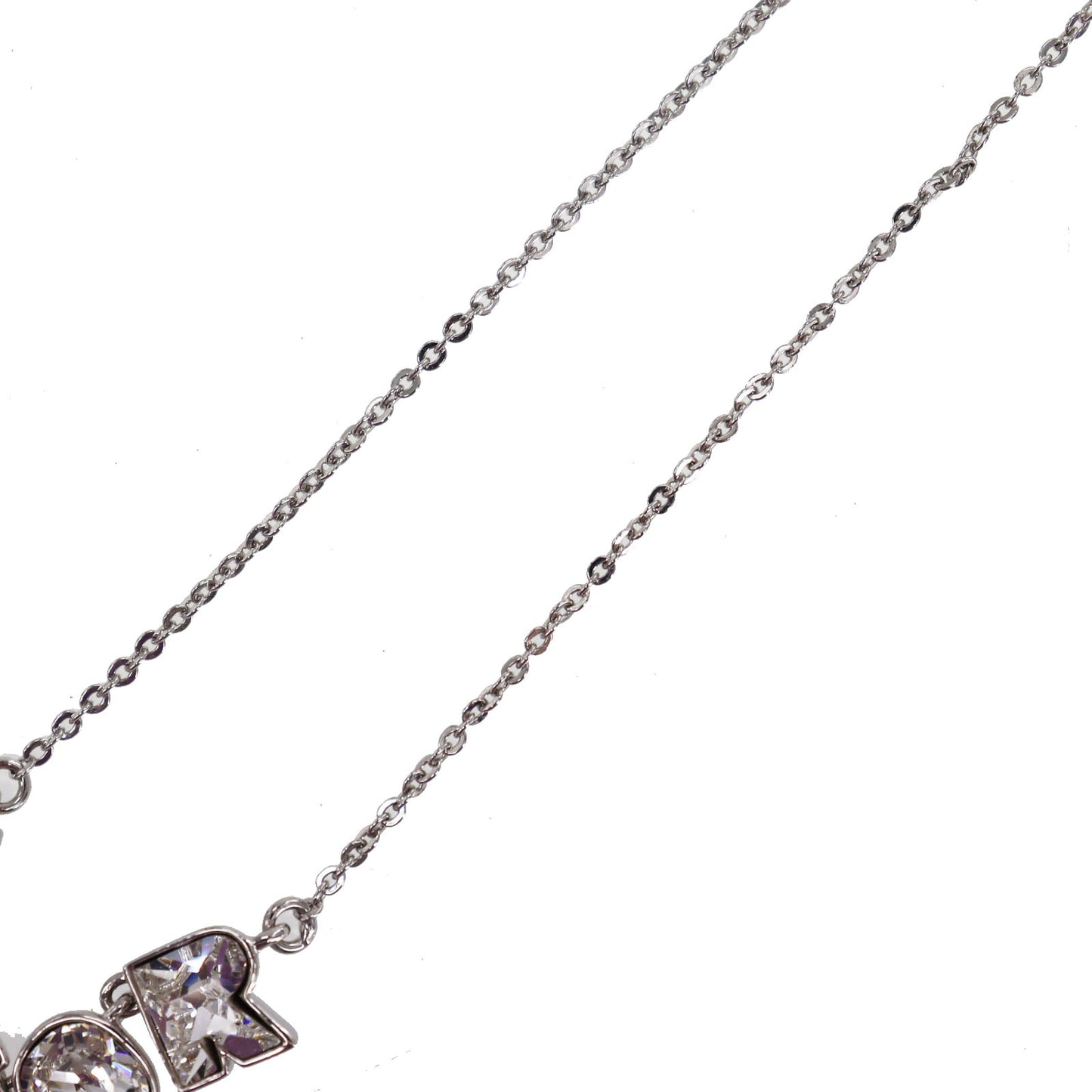 Christian Dior Rhinestone Necklace Silver #CP131