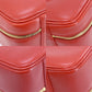 CHANEL CC Shoulder Handbag Vanity Red Caviar Skin Leather #CF934