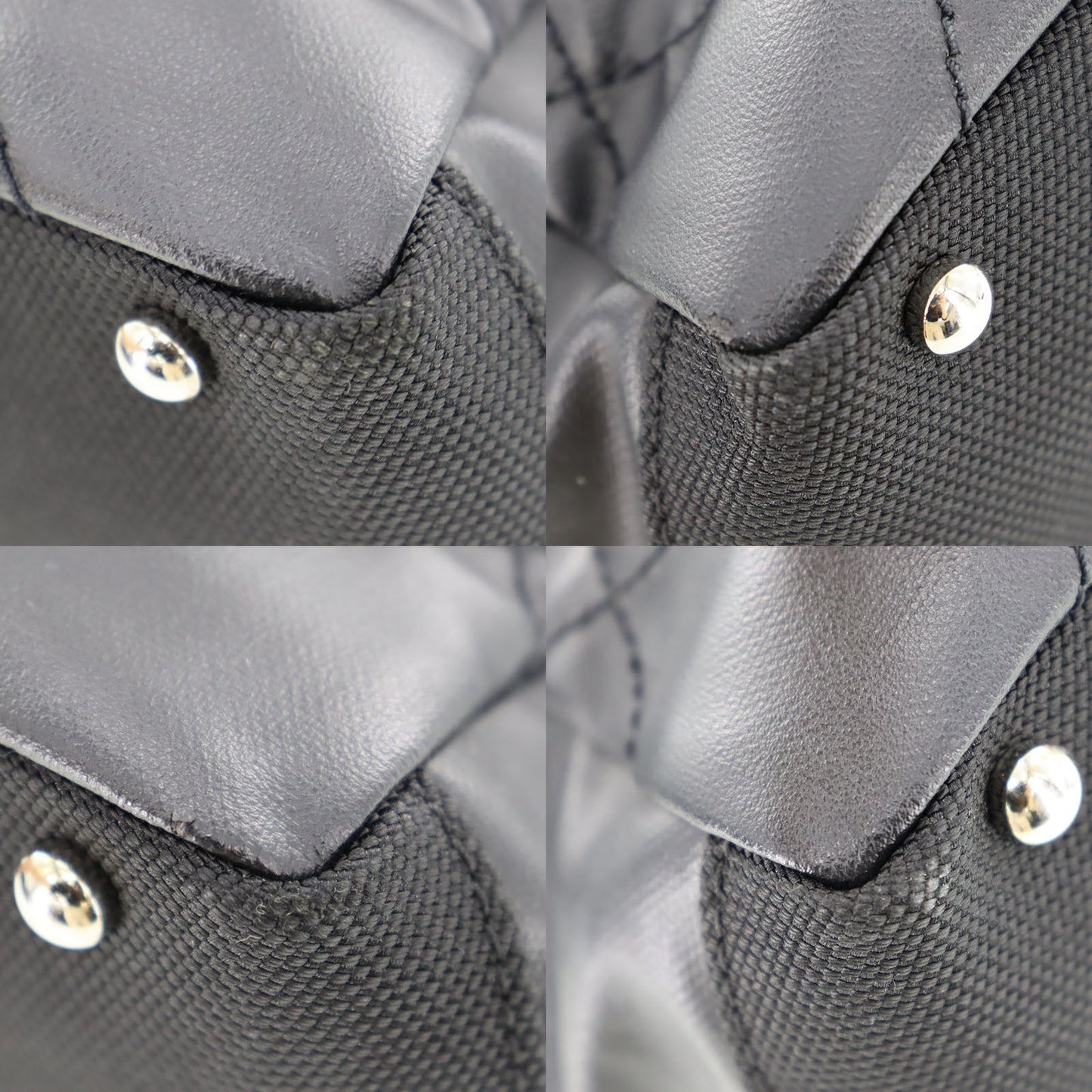 CHANEL Paris Biarritz Handbag Black Leather Italy Vintage #BO252
