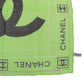 CHANEL CC Logos Green Square Scarf Cotton #CO834
