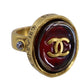 CHANEL CC Logos Finger Ring Gold Plated #CE262