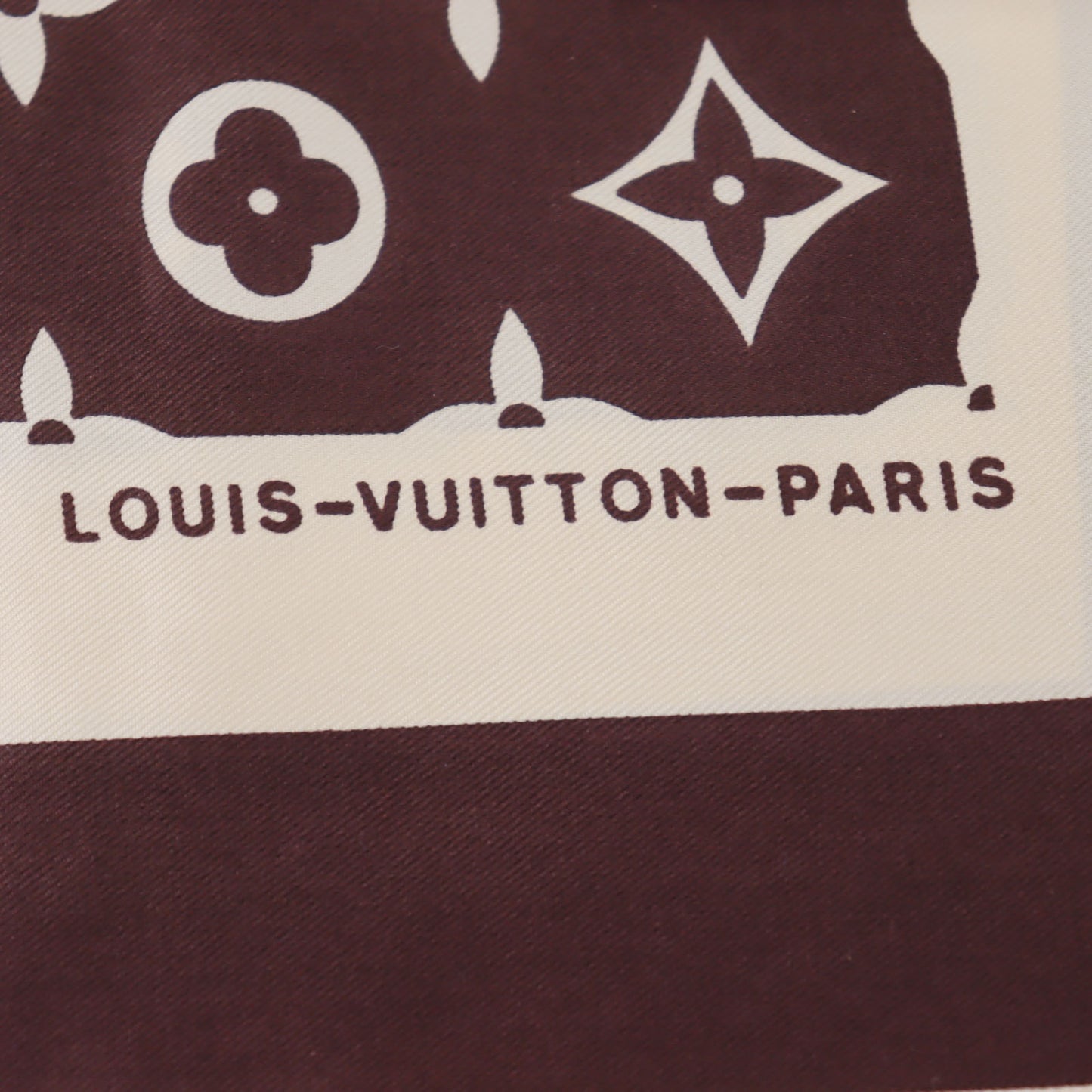 LOUIS VUITTON LV Used Monogram Scarf Brown Beige Vintage #DA814