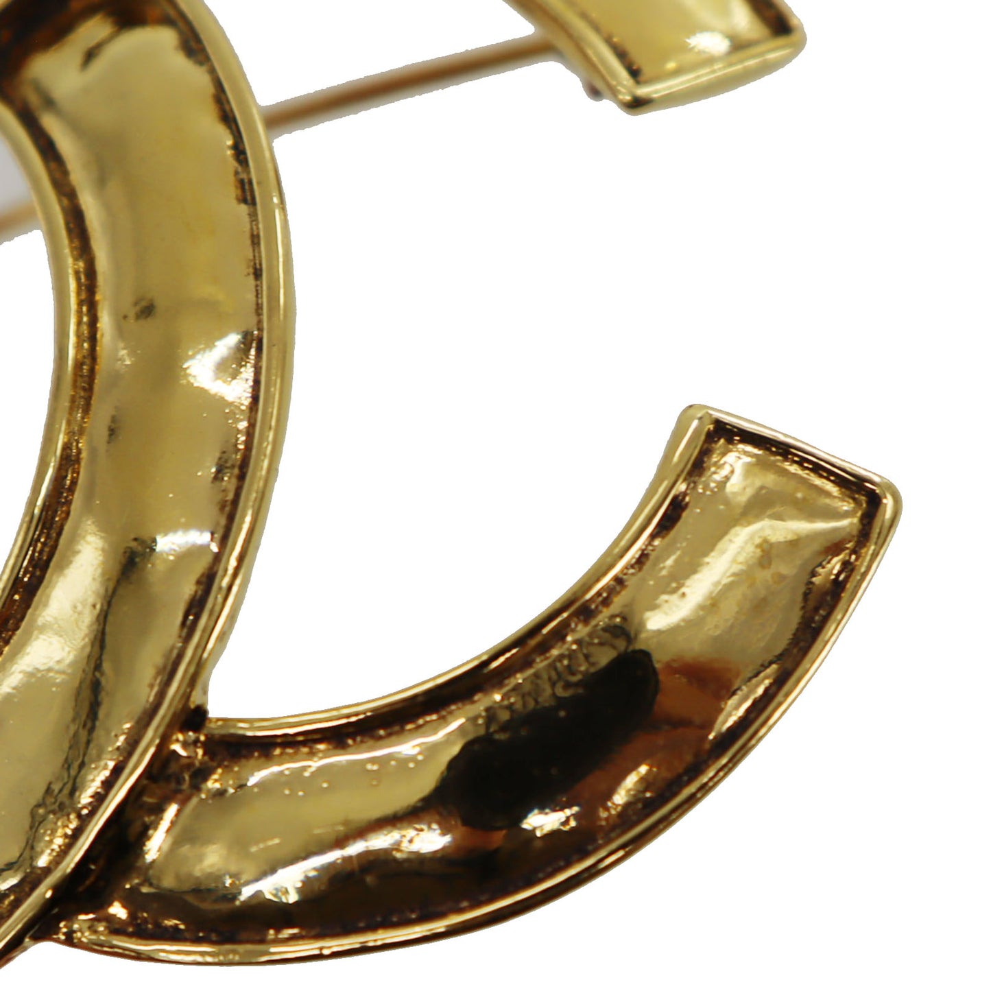 CHANEL CC Logos Pin Brooch Gold Plated 94 P #CD683