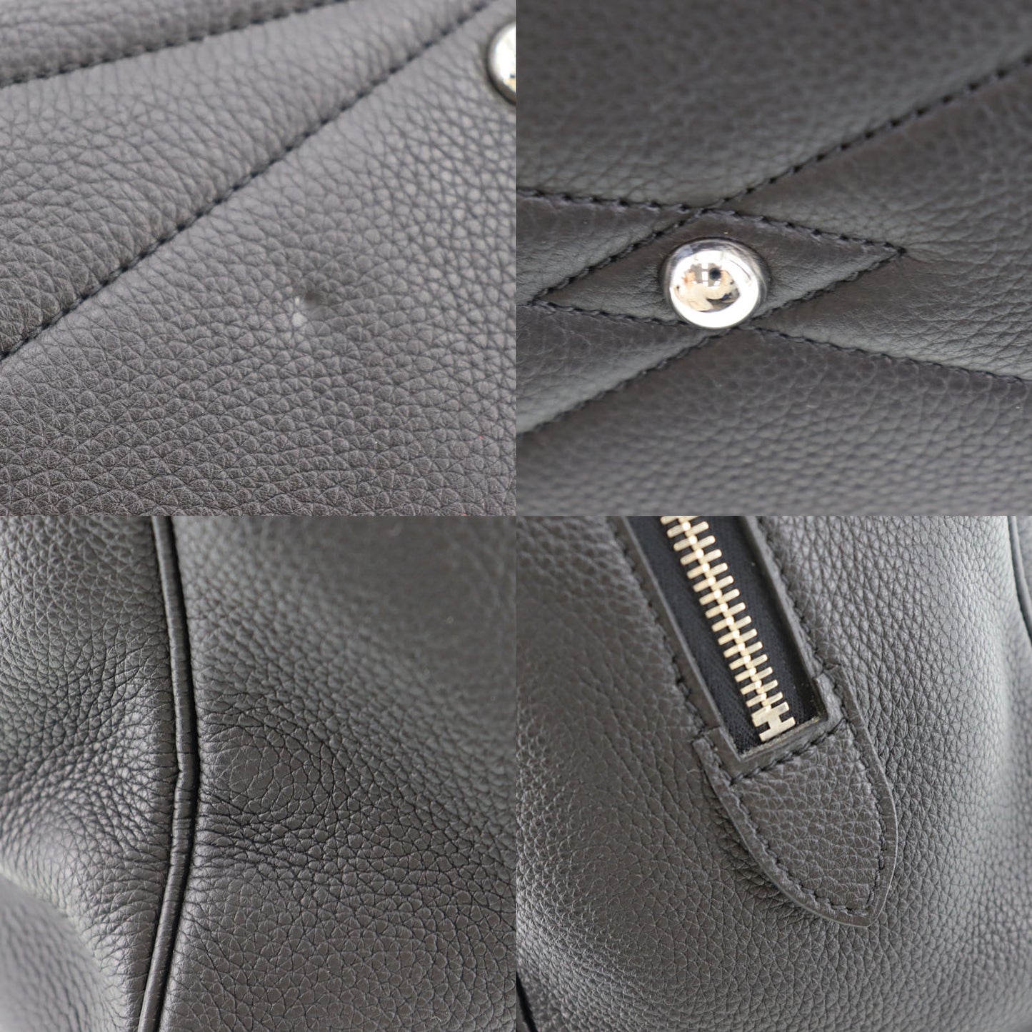 HERMES Victoria 35 Used Hand Bag Black Taurillon Clemence France #BS149