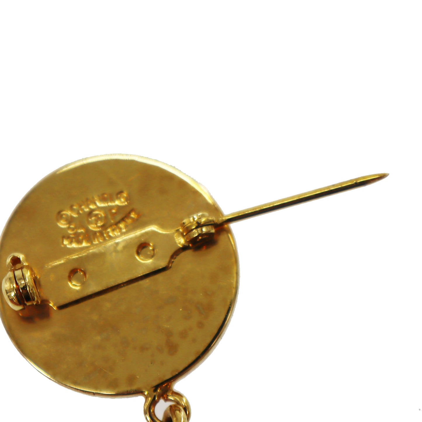 CHANEL Medallion Swing Bag Pin Brooch Gold Plated 94 P #CM14