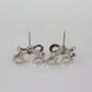 Christian Dior Bow CD Rhinestone Used Pierced Earrings Silver Plated #EA48