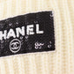 CHANEL Logo Used Knit hat White Cashmere 100% Italy Authentic #CU971