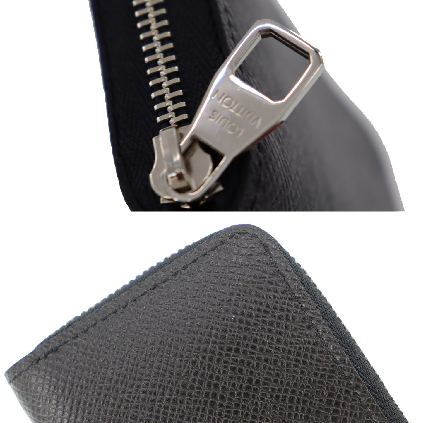 LOUIS VUITTON LV Zippy Coin Case Black Taiga Leather M30511 #AG676