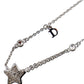Christian Dior Star Rhinestone Necklace Silver #CO743