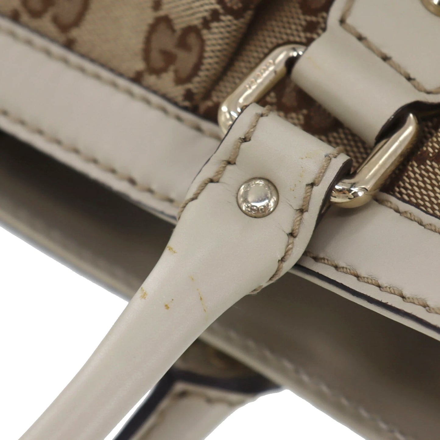 GUCCI Original GG Canvas Tote Handbag Brown #BR368