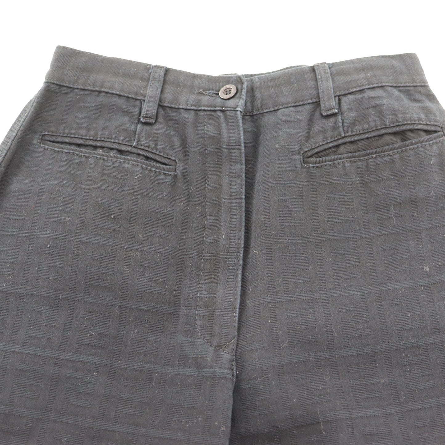 FENDI Roma Jeans Zucca Bottom Black Cotton 100% #AH314