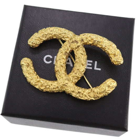 CHANEL CC Logos Pin Brooch Gold Plated 93A #CN245
