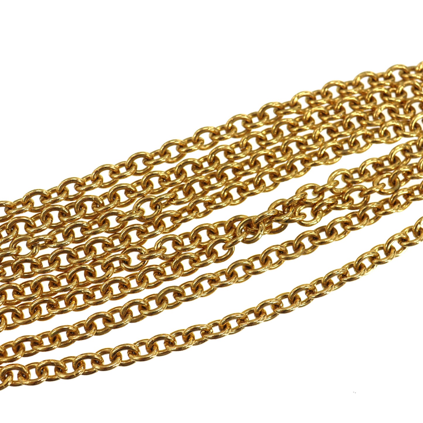 CHANEL CC Matelasse motif Chain Necklace Gold Plated #CG955