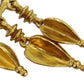 CHANEL CC Logos Circle Earrings Gold Clip-On 95 A  #AH672