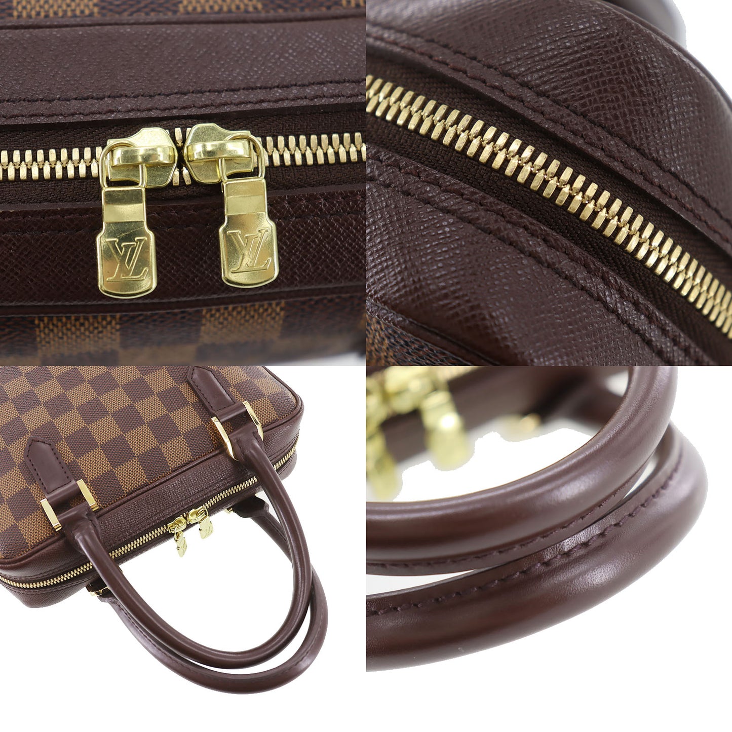 LOUIS VUITTON LV Brera Used Handbag Damier Brown N51150 Vintage #BT491