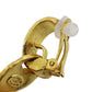 CHANEL CC Logos Clover Earrings 95 P Gold Clip-On  #AH572