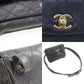 CHANEL Bicolore Bum Bag Black Lambskin Leather #CN575