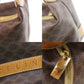 CELINE Macadam Pattern Handbag Pouch Brown PVC Leather #CP487