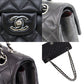 CHANEL Matelasse 25 Double Flap Shoulder Bag Black Lambskin  #CJ765